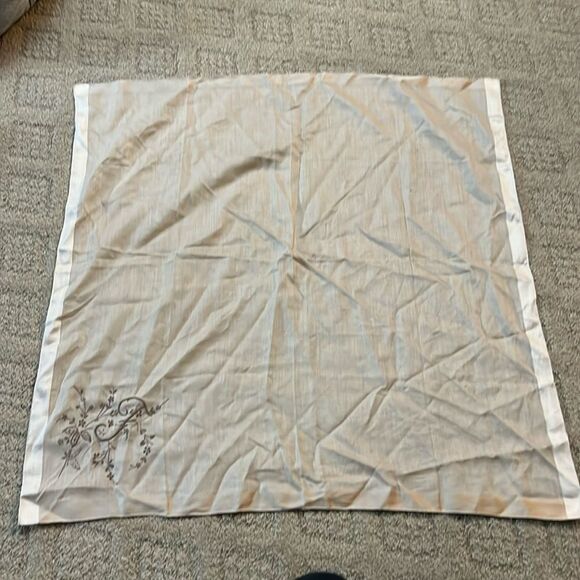 VINTAGE Square Scarf with “F” embroidered on it.  aprrox 25 x 26 - Picture 1 of 2